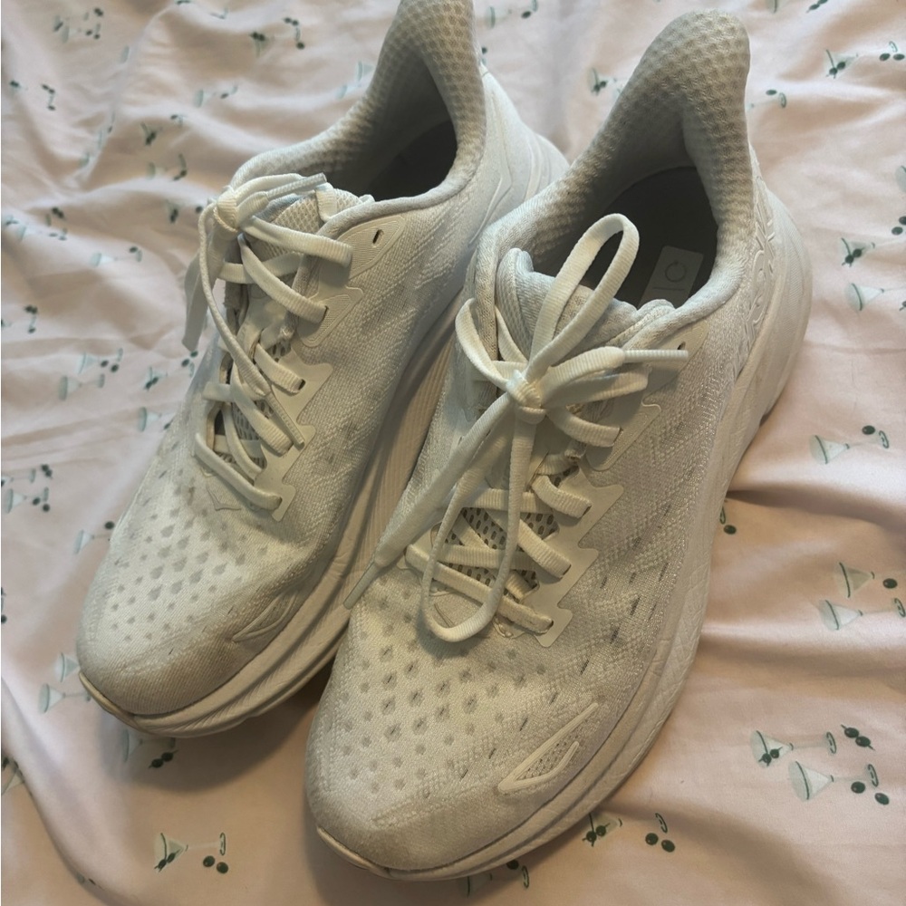 White HOKA Running Shoes